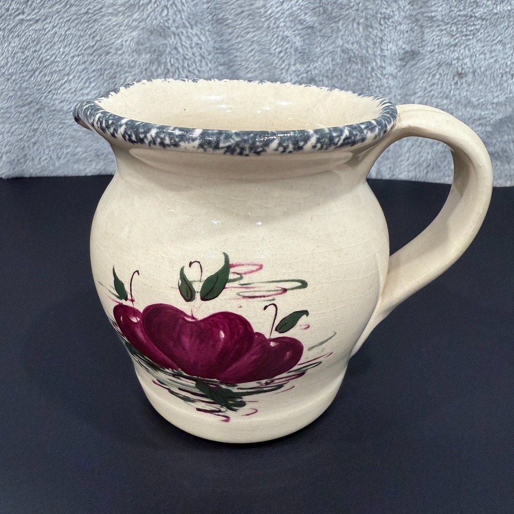 Casey Pottery Marshall Texas Apple Stoneware Creamer Pitcher Vintage 1997 USA